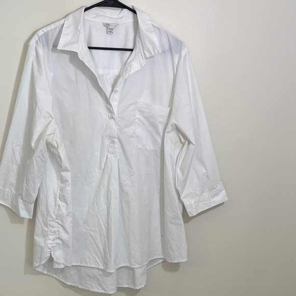 Cato Tops - Cato Crisp White Collared Shirt